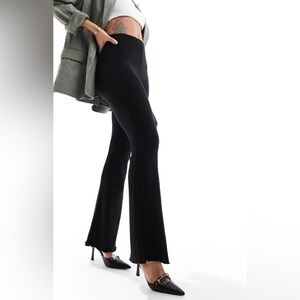 ASOS Pull & Bear Black Ribbed Kids Flare Pants